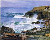 Edward Potthast Canvas Paintings - Looking out to Sea